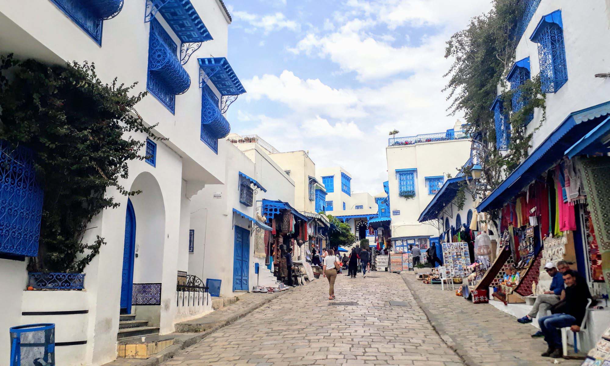 Blue and white street of Sidi Bou Said
